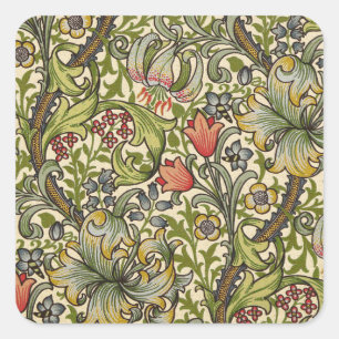 William Morris Golden Lily Quadratischer Aufkleber