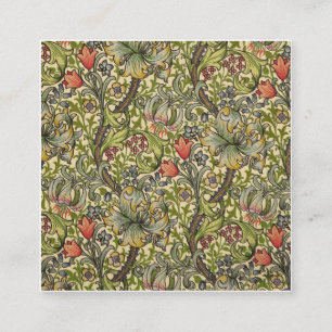 William Morris Golden Lily restauriertes Muster Quadratische Visitenkarte