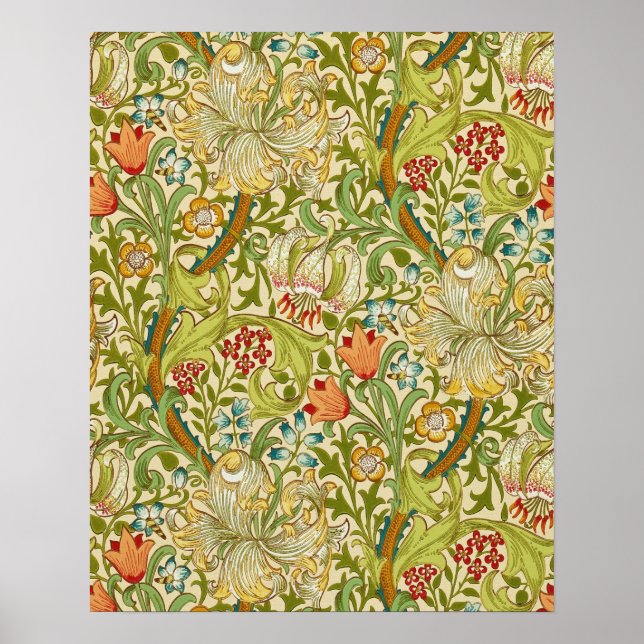 William Morris Golden Lily Vintag Pre-Raphaelite Poster (Vorne)
