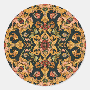 William Morris Golden Lily Vintag Pre-Raphaelite Runder Aufkleber