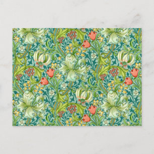 William Morris Golden Lily Vintage Blumen Design Postkarte