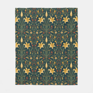William Morris Golden Lily Vintage Pre-Raphaelite Fleecedecke