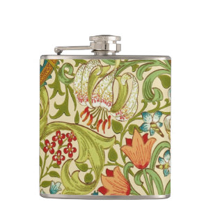 William Morris Golden Lily Vintage Vor-Raphaeliter Flachmann
