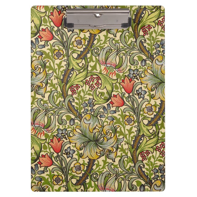 William Morris Golden Lily Vintages Blumendesign Klemmbrett (Vorderseite)