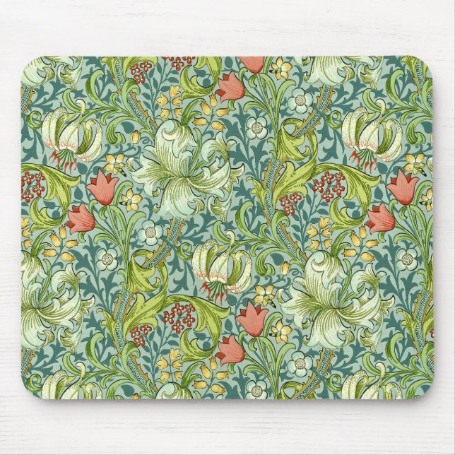 William Morris Golden Lily Vintages Blumendesign Mousepad (Vorne)