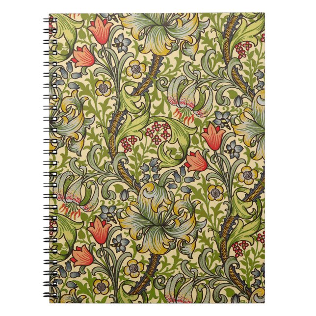 William Morris Golden Lily Vintages Blumendesign Notizblock (Vorderseite)