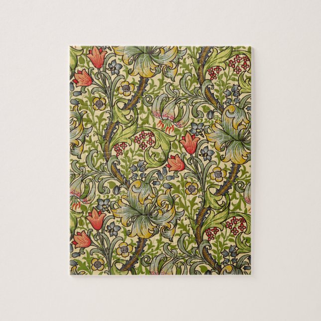 William Morris Golden Lily Vintages Blumendesign Puzzle (Vertikal)