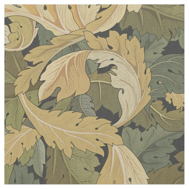 William Morris golden Vintages Blätter Muster Stoff (Nahaufnahme)