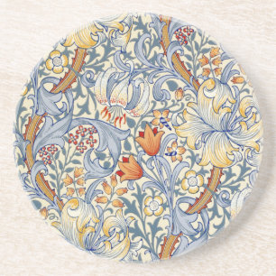 William Morris Goldene Lilie viktorianische Tapete Getränkeuntersetzer
