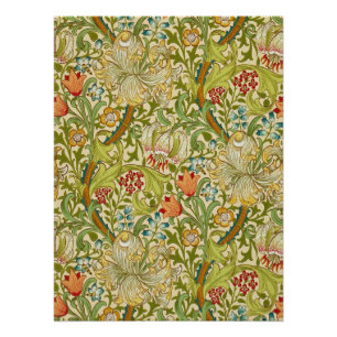 William Morris Goldene Lilie Vintage Prä-Rafaeliti Poster