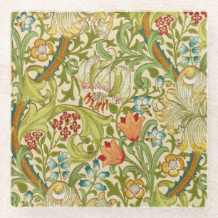 William Morris Goldene Lilie Vintage Prä-Raphaelit Glasuntersetzer