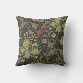 william-morris-goldene-lily-kohle-schwarzes Gold Kissen