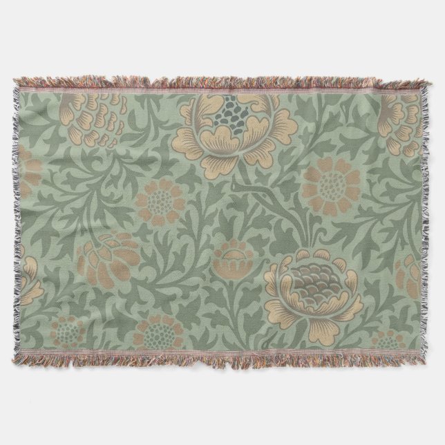 William Morris Grafton Blumengestaltung Salbeigrün Decke (Vorderseite)