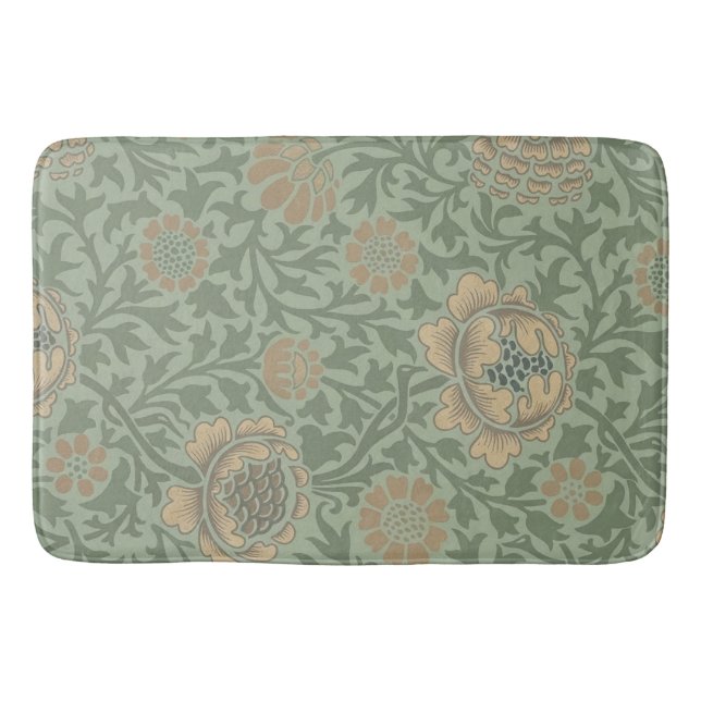 William Morris Grafton Blumenmuster Salbeigrün  Badematte (Vorderseite)