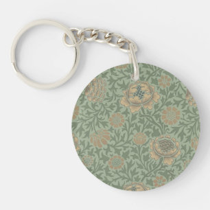 William Morris Grafton Blumenmuster Salbeigrün Schlüsselanhänger