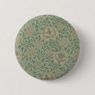 William Morris Grafton Blummenmuster Salbeigrün  Button