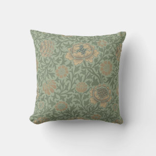 William Morris Grafton Blummenmuster Salbeigrün Kissen