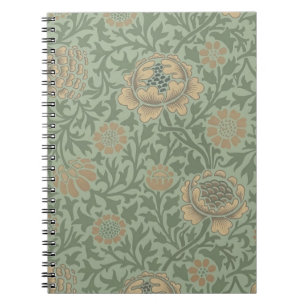 William Morris Grafton Blummenmuster Salbeigrün Notizblock