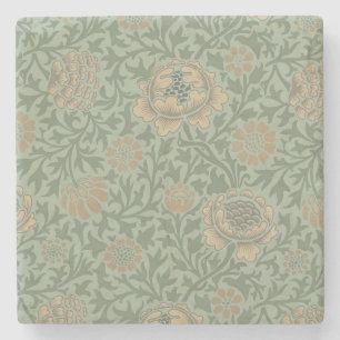 William Morris Grafton Blummenmuster Salbeigrün  Steinuntersetzer