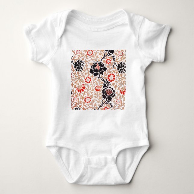 William Morris Grafton Botanic Art Design Baby Strampler (Vorderseite)