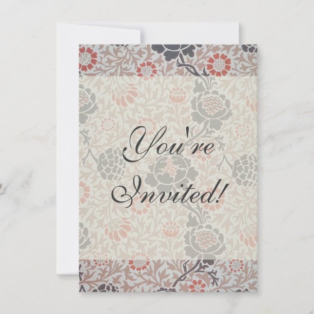 William Morris Grafton Botanic Art Design Einladung (Vorderseite)