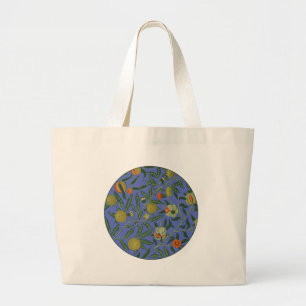 William Morris Granatapfel Blaue Farbige Tapete Jumbo Stoffbeutel
