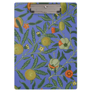 William Morris Granatapfel Blaue Farbige Tapete Klemmbrett