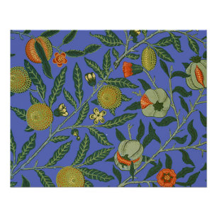 William Morris Granatapfel Blaue Farbige Tapete Poster
