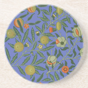 William Morris Granatapfel Blaue Farbige Tapete Sandstein Untersetzer