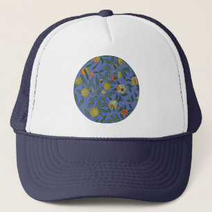 William Morris Granatapfel Blaue Farbige Tapete Truckerkappe
