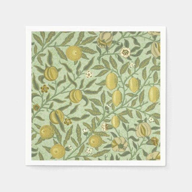 William Morris Granatapfel-Frucht-Design Serviette (Vorderseite)