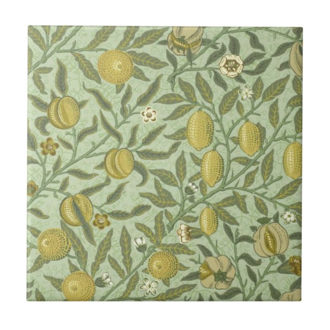 William Morris-Granatapfel-Frucht-Entwurf Fliese (Vorderseite)