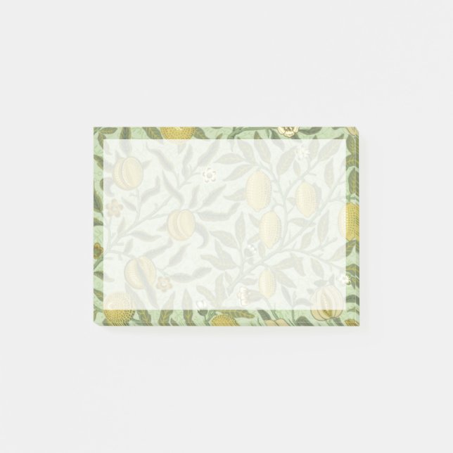 William Morris-Granatapfel-Frucht-Entwurf Post-it Klebezettel (Vorderseite)