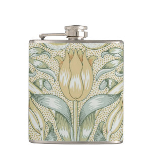 William Morris Granatapfel-Muster Antike Lilie Flachmann