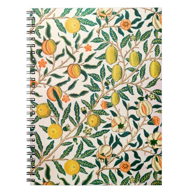 William Morris Granatapfel Vintage  Notizblock (Vorderseite)