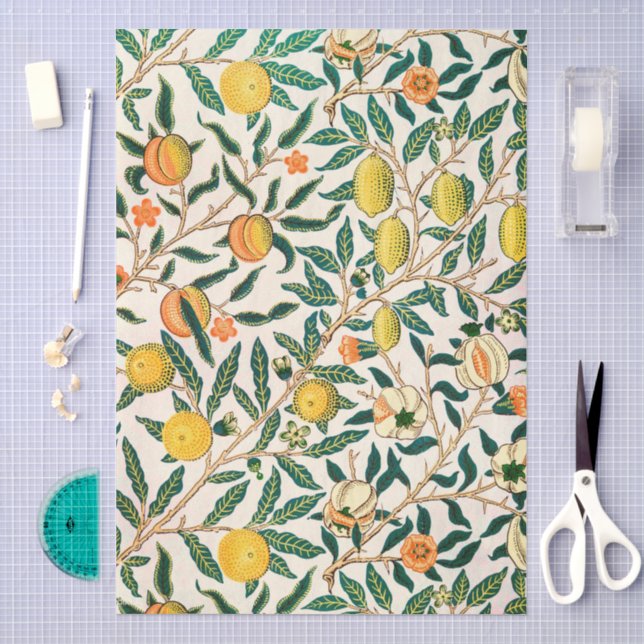 William Morris Granatapfel Vintage  Seidenpapier (Handwerk)