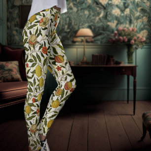 William Morris Granatäpfel Zitronen Gelbe Früchte Leggings