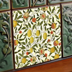 William Morris Granatäpfel Zitronen Vintage-Muster Fliese