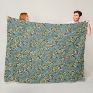William Morris Granville Vintage Blumenmuster Fleecedecke