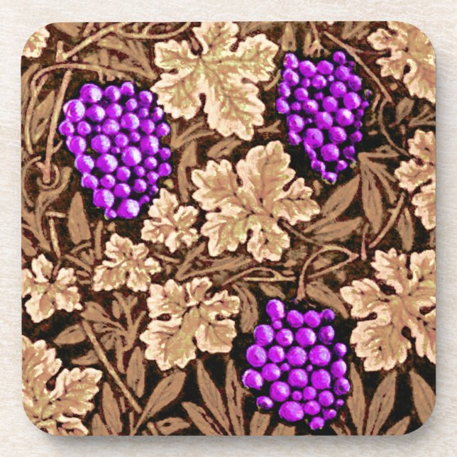 William Morris Grapevine, braun und Lila Untersetzer (Vorderseite)