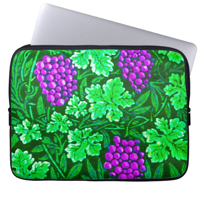 William Morris Grapevine, Lila und grün Laptopschutzhülle (Vorderseite)