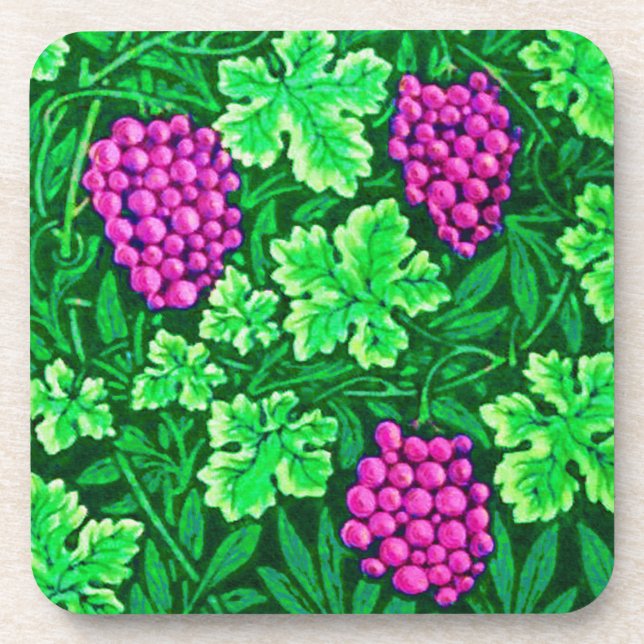 William Morris Grapevine, Magenta und Green Untersetzer (Vorderseite)