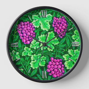 William Morris Grapevine, Magenta und Green Wanduhr