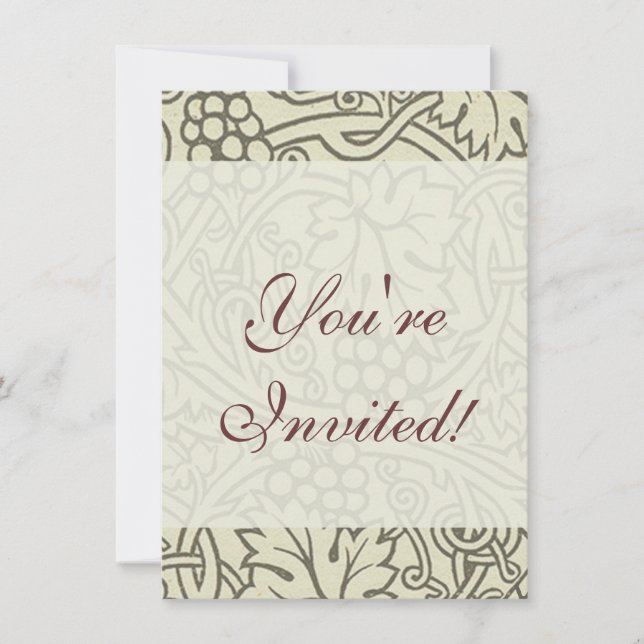 William Morris Grapevine Sage Wallpaper Einladung (Vorderseite)