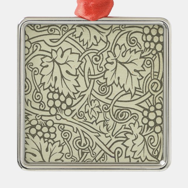 William Morris Grapevine Sage Wallpaper Silbernes Ornament (Vorne)