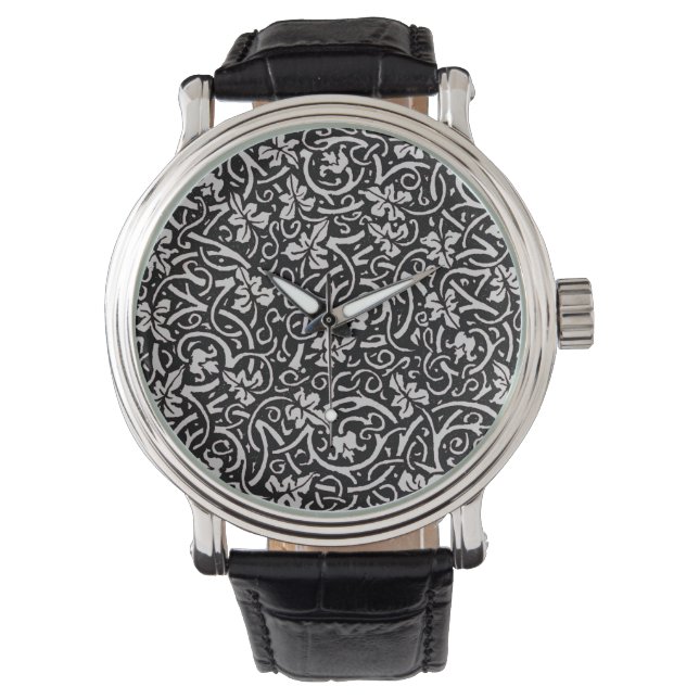 William Morris Grapevine Vine Leaf Pattern Armbanduhr (Vorderseite)