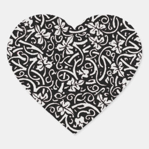 William Morris Grapevine Vine Leaf Pattern Herz-Aufkleber