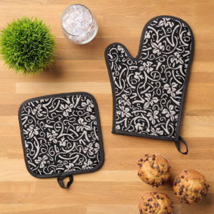 William Morris Grapevine Vine Leaf Pattern Ofenhandschuh & Topflappen-Set