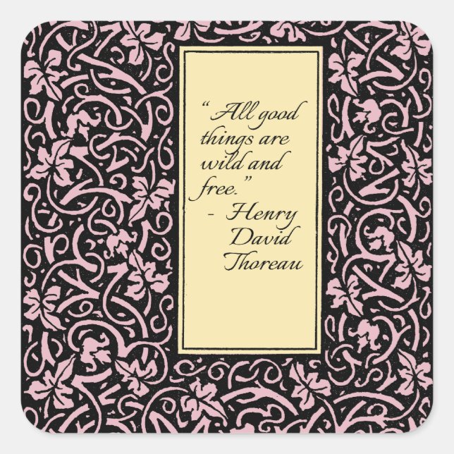 William Morris Grapevine Vine Leaf Pattern Quadratischer Aufkleber (Vorderseite)