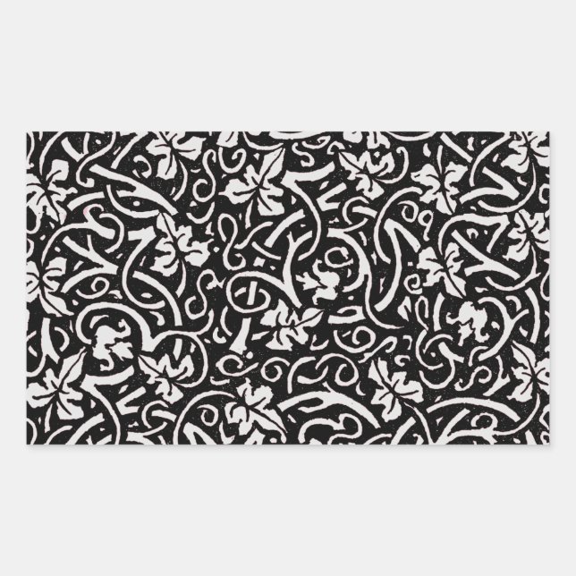 William Morris Grapevine Vine Leaf Pattern Rechteckiger Aufkleber (Vorderseite)